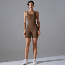 Load image into Gallery viewer, Spring Summer Gym Sexy Shaping Romper Yoga Clothes One Piece Belly Contracting Close Fitting Sports Back Shaping One Piece
