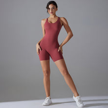 Load image into Gallery viewer, Spring Summer Gym Sexy Shaping Romper Yoga Clothes One Piece Belly Contracting Close Fitting Sports Back Shaping One Piece

